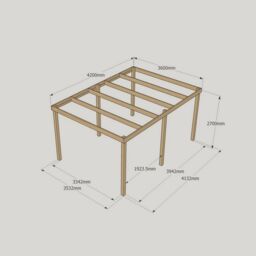 Rutland County Garden Furniture Ltd Garden Pergola 6 Posts - Wood - L360 x W420 x H270 cm - Rustic Brown - thumbnail 4