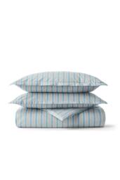CHRISTY 'Calder Stripe' Heritage Inspired Cotton Percale Duvet Cover Set in Blue - Size: Double - thumbnail 2