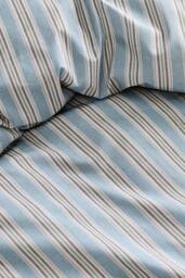 CHRISTY 'Calder Stripe' Heritage Inspired Cotton Percale Duvet Cover Set in Blue - Size: Double - thumbnail 3