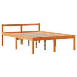 Berkfield Home Beautiful Bed Frame with Headboard without Mattress Wax Brown 135 - Size: Double - thumbnail 7