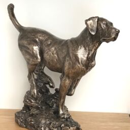 Animal Crackers Large Labrador On Rocks Dog Figurine In Solid Cold Cast Bronze Designed By David Geenty, Quality Dog Lover Home Decoration - thumbnail 6