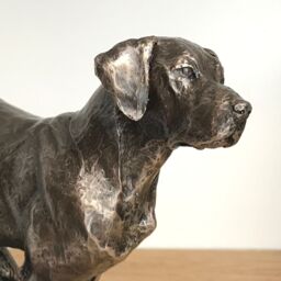 Animal Crackers Large Labrador On Rocks Dog Figurine In Solid Cold Cast Bronze Designed By David Geenty, Quality Dog Lover Home Decoration - thumbnail 5
