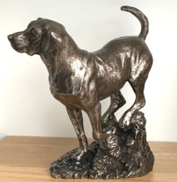 Animal Crackers Large Labrador On Rocks Dog Figurine In Solid Cold Cast Bronze Designed By David Geenty, Quality Dog Lover Home Decoration - thumbnail 2