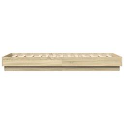 Berkfield Home Bed Frame Frame with LED Lights Sonoma Oak 75x190 cm Small Single in Brown - thumbnail 7