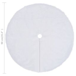 Berkfield Home Christmas Tree Skirt White 90 cm Faux - thumbnail 6