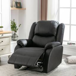 Fascinate Black Leather Recliner Chair with Side Pocket - thumbnail 7