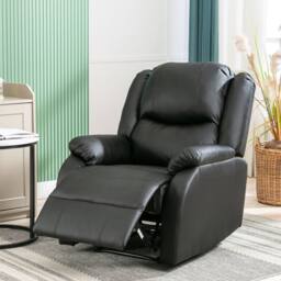 Fascinate Black Leather Recliner Chair with Side Pocket - thumbnail 9