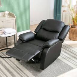 Fascinate Black Leather Recliner Chair with Side Pocket - thumbnail 5