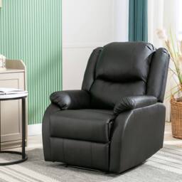 Fascinate Black Leather Recliner Chair with Side Pocket - thumbnail 6