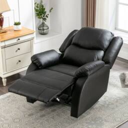 Fascinate Black Leather Recliner Chair with Side Pocket - thumbnail 8