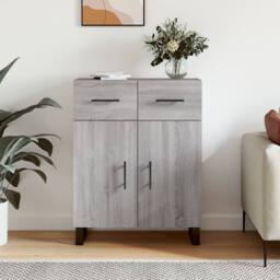 Berkfield Home Sideboard Grey Sonoma 69.5x34x90 cm Engineered Wood - thumbnail 2