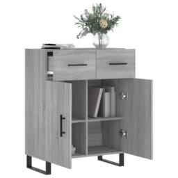 Berkfield Home Sideboard Grey Sonoma 69.5x34x90 cm Engineered Wood - thumbnail 4