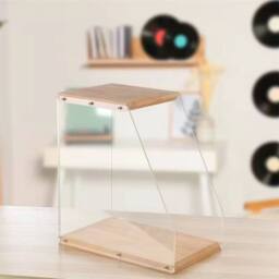 FLAVORA Premium Vinyl Record Storage with Clear Acrylic Holder in Natural - Size: 500mm - thumbnail 4