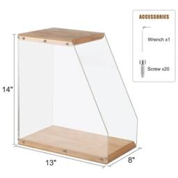 FLAVORA Premium Vinyl Record Storage with Clear Acrylic Holder in Natural - Size: 500mm - thumbnail 2