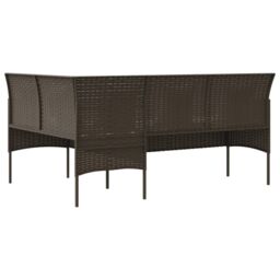 Berkfield Home 5 Piece L-shaped Couch Sofa Set with Cushions Poly Rattan Brown - thumbnail 6