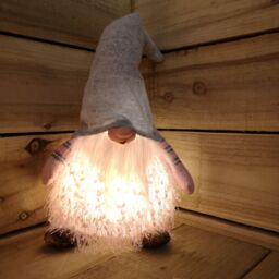 Samuel Alexander Premier 30cm Christmas Male Gonk with LED Light - Grey Hat - thumbnail 2