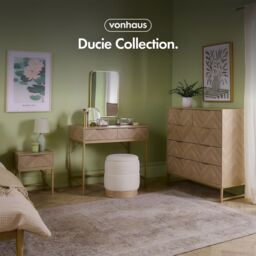 VonHaus Ducie 5 Drawer Herringbone Design Bedroom Chest of Drawers in Natural - Size: 1 Pack - thumbnail 8