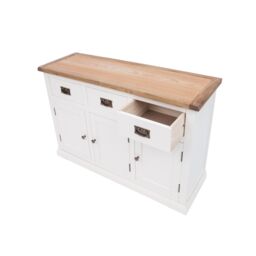 Cabinet Bits Cosenza Off-White 3 Drawer 3 Door Sideboard Brass Drop Handle - thumbnail 2