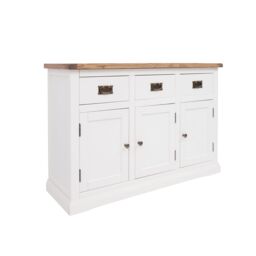 Cabinet Bits Cosenza Off-White 3 Drawer 3 Door Sideboard Brass Drop Handle - thumbnail 3