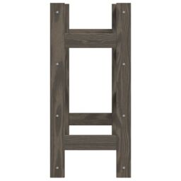 Berkfield Home Wine Rack for 16 Bottles Grey Solid Wood Pine - thumbnail 4