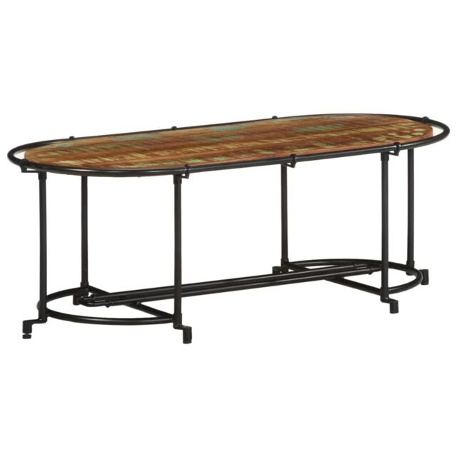 Berkfield Home Coffee Table 110x55x40 cm Solid Wood Reclaimed in Brown - Size: 110 x 55 x 40 cm