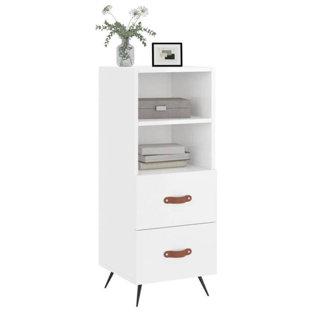 Berkfield Home Sideboard High Gloss White 34.5x34x90 cm Engineered Wood - image 1