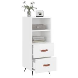 Berkfield Home Sideboard High Gloss White 34.5x34x90 cm Engineered Wood - thumbnail 4