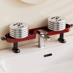 KORVIXA Red Faucet Sink Shelf No-Drill Sink - thumbnail 4