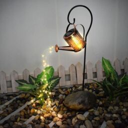 Leaper Solar Powered Watering Can Garden Light Small Or Large in Gold - thumbnail 5