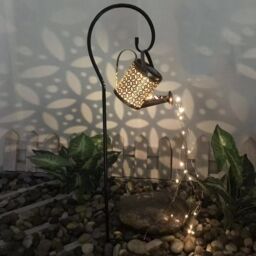 Leaper Solar Powered Watering Can Garden Light Small Or Large in Gold - thumbnail 6