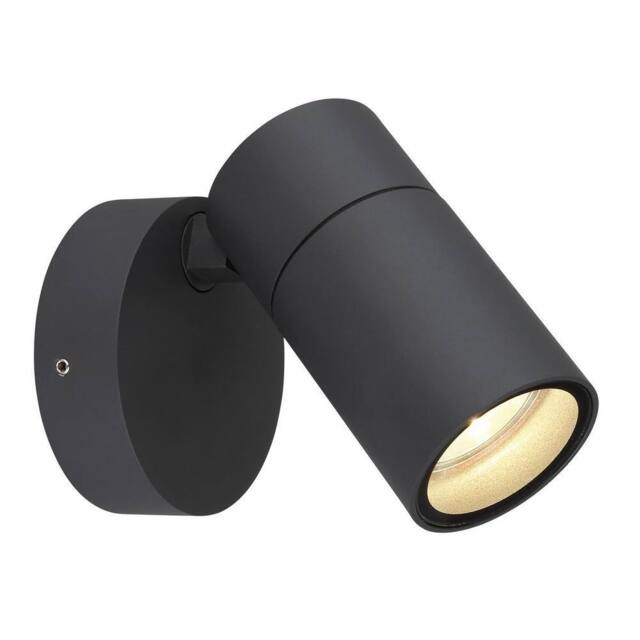 Netlighting Piper Outdoor Spotlight Anthracite Matt IP44 Clear Glass Shade 1x GU10 in Dark Grey - image 1
