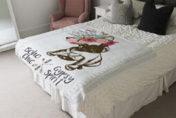 Benjamin Tate Design Portrait Of French Bulldog Puppy Blanket in Natural - Size: 120 cm x 150 cm - thumbnail 3