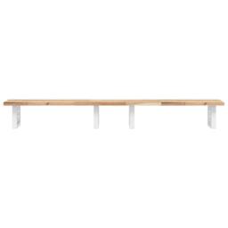 Berkfield Home Elegant Basin Shelf Wall Mounted Steel & Solid Wood Acacia in Brown - thumbnail 4