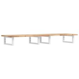 Berkfield Home Elegant Basin Shelf Wall Mounted Steel & Solid Wood Acacia in Brown - thumbnail 3
