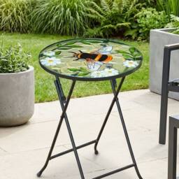 Garden Greatness Haxton Bumble Bee Glass Garden Table - Size: 1 Pack - thumbnail 2