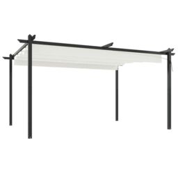 Berkfield Home Garden Gazebo with Retractable Roof 4x3 m Cream in Beige - thumbnail 2