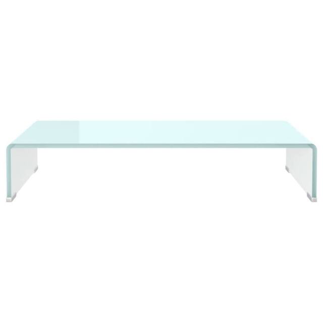 Berkfield Home TV Stand/Monitor Riser Glass Green 70x30x13 cm in Aqua - Size: 70 x 30 x 13 cm - image 1