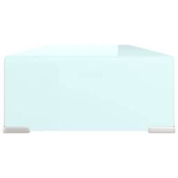 Berkfield Home TV Stand/Monitor Riser Glass Green 70x30x13 cm in Aqua - Size: 70 x 30 x 13 cm - thumbnail 4