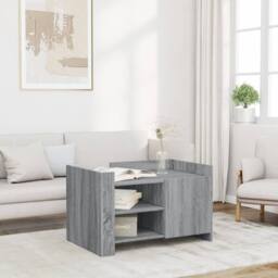 Berkfield Home Coffee Table Grey Sonoma 80x50x50 cm Engineered Wood - Size: 80 x 50 x 50 cm - thumbnail 2