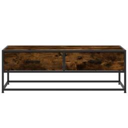 Berkfield Home Coffee Table Smoked Oak 100x50x35 cm Engineered Wood & Metal in Brown - Size: 100 x 50 x 35 cm - thumbnail 5
