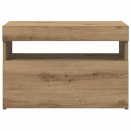 Berkfield Home TV Cabinets with LED Lights 2 pcs Artisan Oak Engineered Wood in Light Tan - thumbnail 7