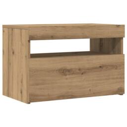 Berkfield Home TV Cabinets with LED Lights 2 pcs Artisan Oak Engineered Wood in Light Tan - thumbnail 6