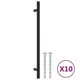 Berkfield Home Cabinet Handles 10 pcs Black 224 mm Stainless Steel - thumbnail 2