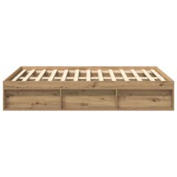 Berkfield Home Bed Frame Frame Artisan Oak 120x190cm Small Double Wood in Brown - thumbnail 6