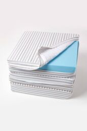 Homescapes Quilted Cotton 3 Seater Orthopaedic Booster Cushion Cover in Grey
