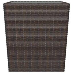 Berkfield Home 3 Piece Garden Bistro Set Poly Rattan & Tempered Glass Brown - thumbnail 8