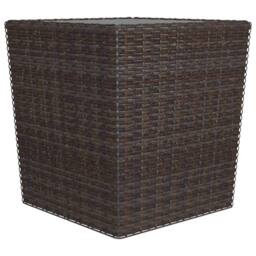 Berkfield Home 3 Piece Garden Bistro Set Poly Rattan & Tempered Glass Brown - thumbnail 7