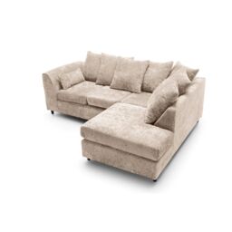 Abakus Direct Harriet Crushed Chenille Right Facing Corner Sofa in Cream - thumbnail 3