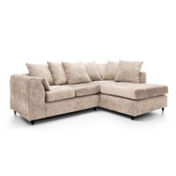 Abakus Direct Harriet Crushed Chenille Right Facing Corner Sofa in Cream - thumbnail 2