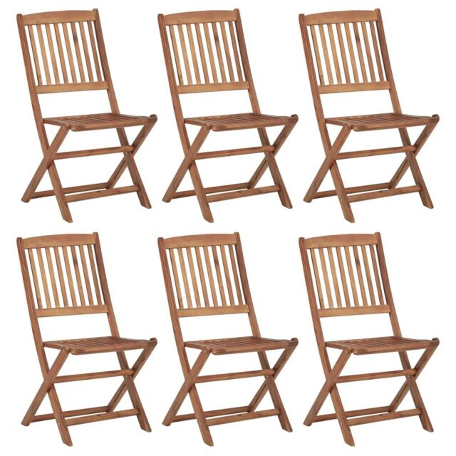 Berkfield Home Folding Garden Chairs 6 pcs Solid Acacia Wood in Brown - image 1